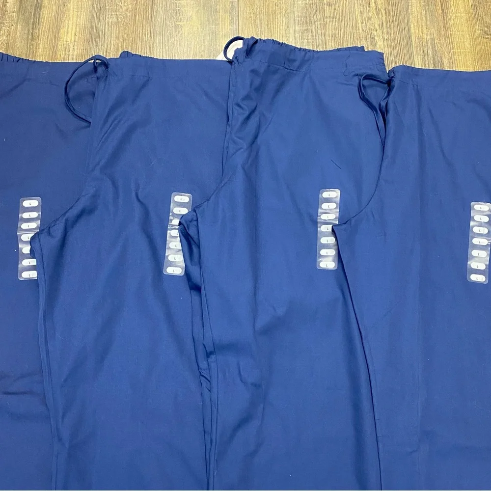 Cherokee Ladies‎ Medical Navy Scrub Bottoms Pants Lot Of 4 Drawstring Waist Sz L